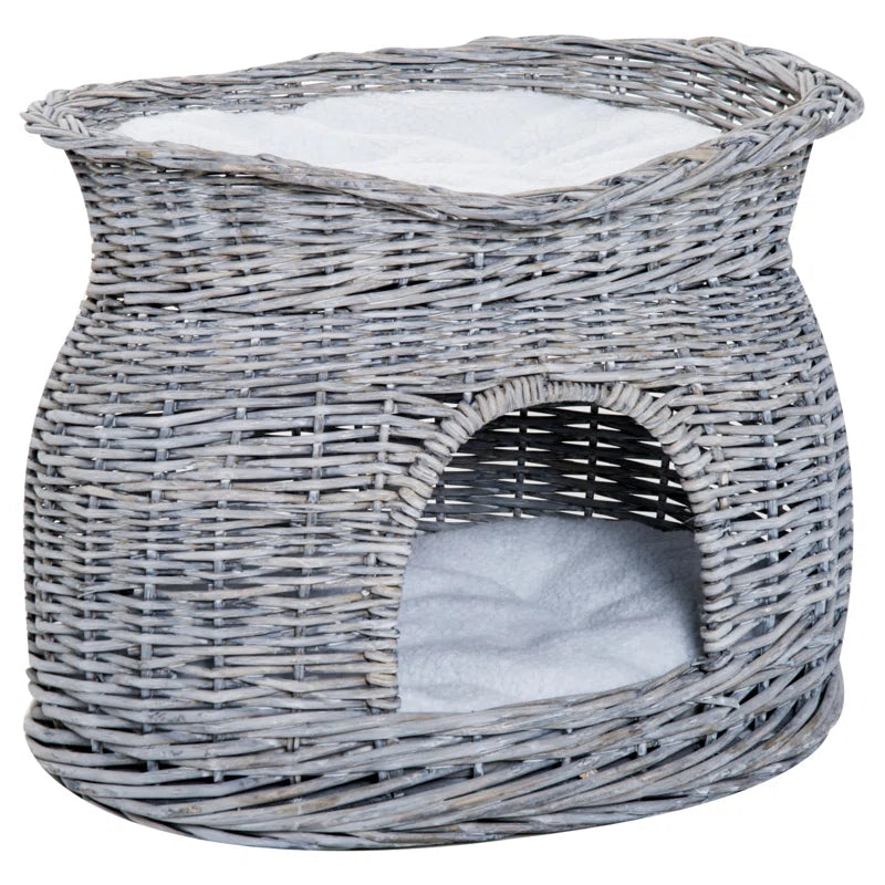 2-Tier Basket Weave Cat Bed: A Perfect Blend of Style and Comfort