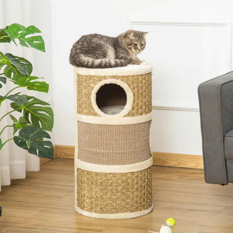 70Cm H Cat Tree with Sisal Scratching Posts and Interactive Toys