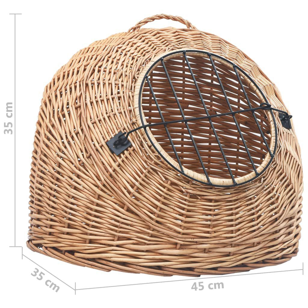 Cat Transporter 45X35X35 cm Natural Willow: Limited Edition, Stylish and Sturdy Pet Carrier