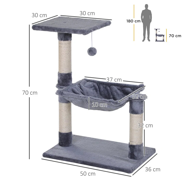 Cameron 70cm H Cat Tree - Multi-Level Fun and Rest for Your Feline Friend