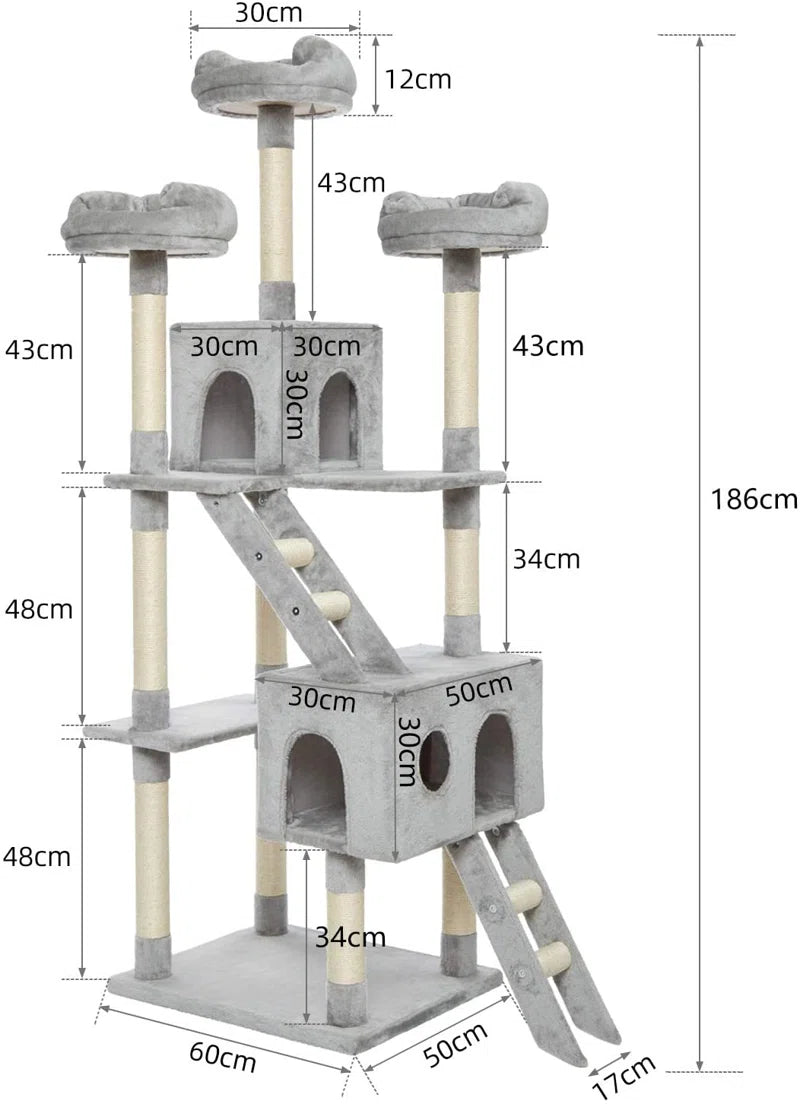 Locklin 186cm Cat Tree: Exclusive Design for Happy, Healthy Cats