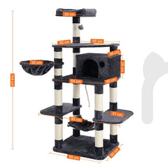 Barking 164cm H Cat Tree: Premium Multi-Level Cat Play Tower for Active Pets