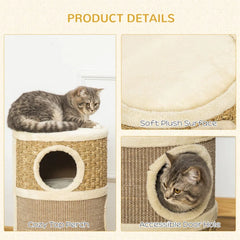 70Cm H Cat Tree with Sisal Scratching Posts and Interactive Toys