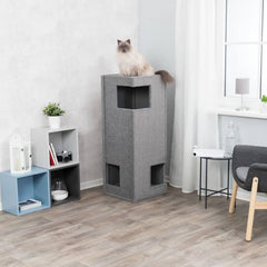  TRIXIE Cat Tower Gabriel 118 cm Grey - Exclusive Multi-Level Play Paradise for Cats