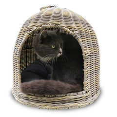 Woven Polyethylene Cat Bed – Sturdy Design with Soft Cushion for Cats of All Breeds and Ages