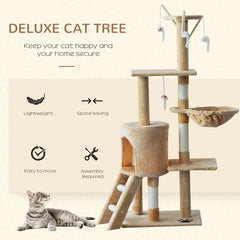 Kinley 134.2Cm H Cat Tree - Premium Cat Tower with Durable Materials and Multiple Platforms