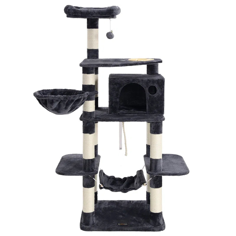 Barking 164cm H Cat Tree: Premium Multi-Level Cat Play Tower for Active Pets