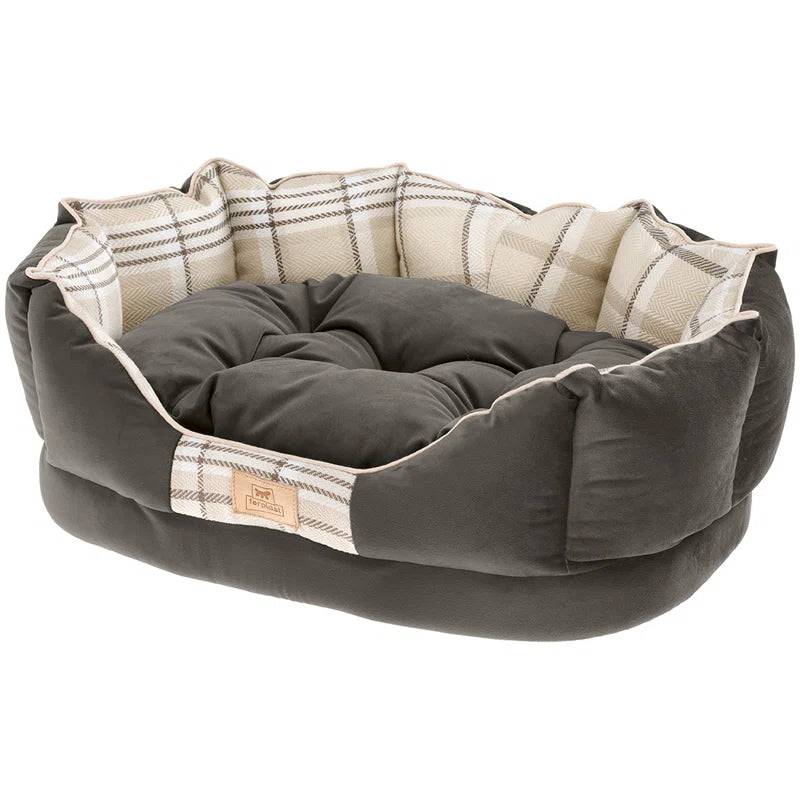 Velvet Bolster Pet Bed